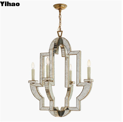 Lido Medium Chandelier Vintage Custom Made Chandelier Brass Glass Crystal Indoor Light Fixture
