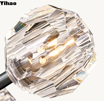Solid Brass Suspended Pendant Light With Clear K9 Glass And Lacquered Finish