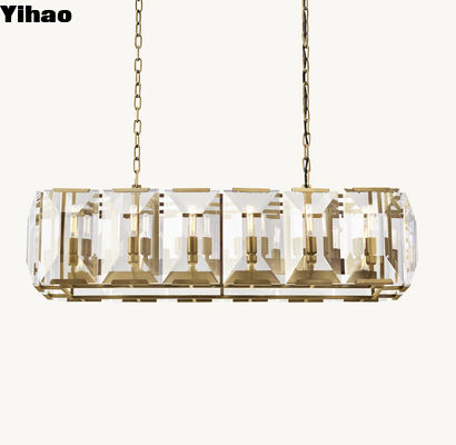 Restaurant Luxury Crystal Chandelier Harlow Crystal Rectangular Chandelier 42