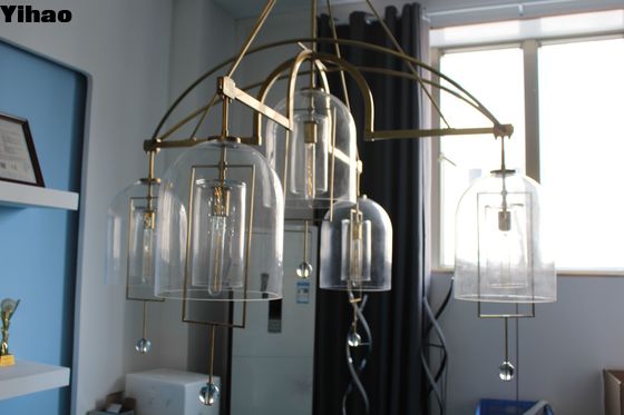 Fulcrum Round Chandelier Brass Crystal Light Customized with 50.8 kg Weight Capacity