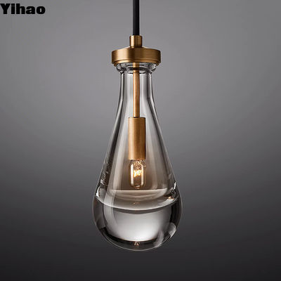 34*34*18cm Antique-Burnished Brass Modern Room Lamp with Four Corner Glass Rods Translucen