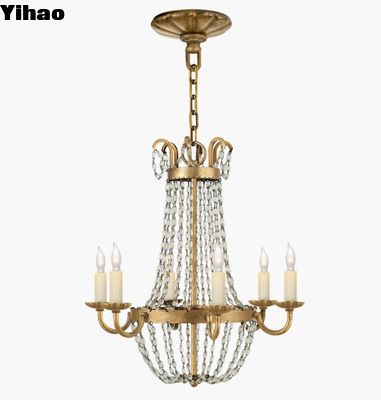 CHC 1407 Petite Paris Flea Market Chandelier Seeded Glass Shade Polished Nickel / Gilded lron / Antique-Burnished Brass / Sheffleld Silver
