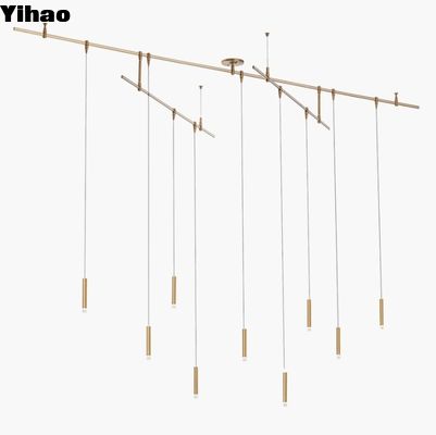 700MXY9R Aged Brass Moxy Chandelier 9 Light Dimmable Compatible With ELV Dimmers