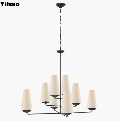 ARN 5205 Fontaine Large Offset Chandelier Plaster White / Aged Lron / Gilded Plaster