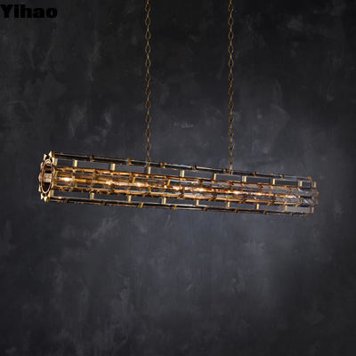 Bronze Night Rod Rectangular Pendant Dimmable Ajustable Chain/Rod for Commercial Spaces