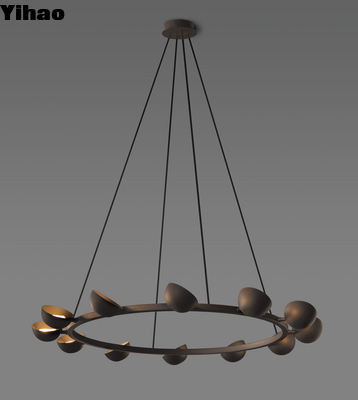 12-Light Brass Chandelier with Adjustable Height for Modern Home Decor