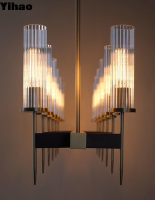 ALOUETTE Contemporary Brass Copper Adjustable Height E12 Base ChanDELIER