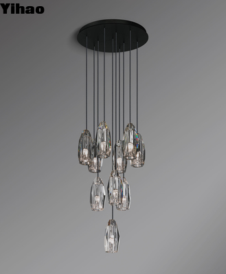 Brass Modern Circular Chandelier 60W Minimalist Design for Hotels