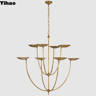 Modern Brass Crystal Chandelier Pendant Light with Adjustable Height Warm White 3500K and 5-Year Warranty