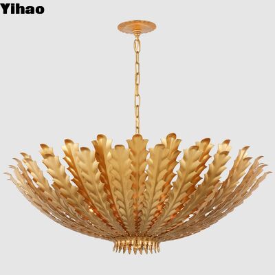 Custom Large Hampton Brass Crystal Chandelier with 5-Year Warranty and Adjustable Height for Living Room Bedroom Kitchen