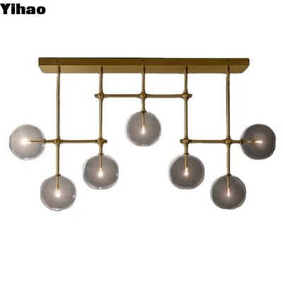 Customizable Color Temperature Brass Crystal Chandelier with Copper Body Material and 50000 Hours Lifespan for Dining Room