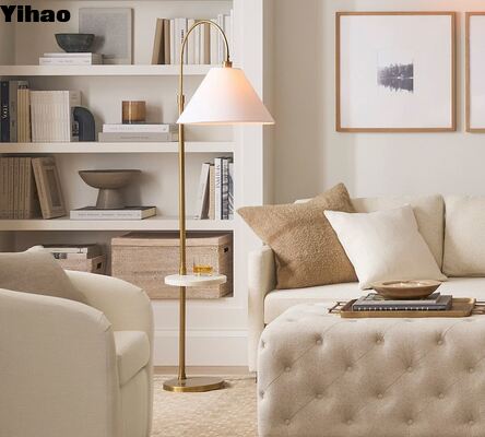 Brass Material LED Floor Lamp with 3500K Warm White Light for Modern Living Room and Bedroom