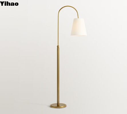 Modern Brass Floor Lamp with LED Light Source for Living Room and Bedroom