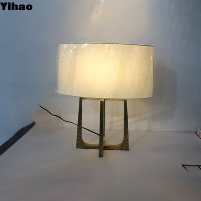 Handmade Brass LED Desk Lamp with E14 Bulb Base and 2700K Warm White Light for Bedside or Living Room