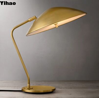 Custom High End Modern Copper Metal LED Desk Lamp with E26 Bulb Base and 30000 Hours Lifespan