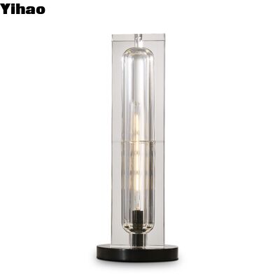 Yihao Luxury Minimalist Bedside Lamp with K9 Crystal Shade Brass Body and 30000 Hours Lifespan