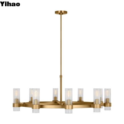 Brass Body Adjustable Height LED Pendant Light with 50000 Hours Lifespan for Modern Living Room