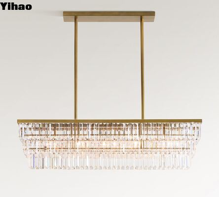 Modern Brass Finish Hand-Blown Cut Crystal Glass LED Chandelier with 50000 Hours Lifespan for Living Room