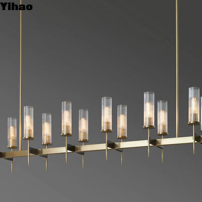 Nordic Brass Body Pendant Light with 50000 Hours Lifespan and Adjustable Height for Modern Living Rooms
