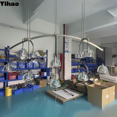 Yihao Factory Direct Brass Body Crystal Shade Chandelier with 3500K Warm White LED for Luxury Hotel and Home Lighting