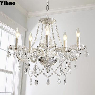 Luxury Crystal Chandelier with Remote Control 50000 Hours Lifespan and Customizable Design for Living Rooms