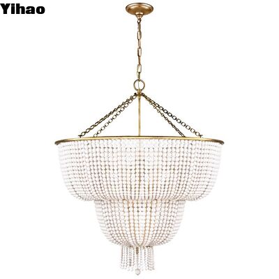 Brass Body Crystal Shade Suspended Pendant Light with 3500K Warm White LED for Hotel Lobby Decoration