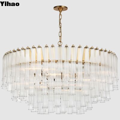 Brass Body Adjustable Height Pendant Light with 5-Year Warranty for Modern Living Room Chandelier