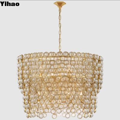Customized Design Brass + K9 Crystal Pendant Light with 50000 Hours Lifespan for Luxury Chandelier