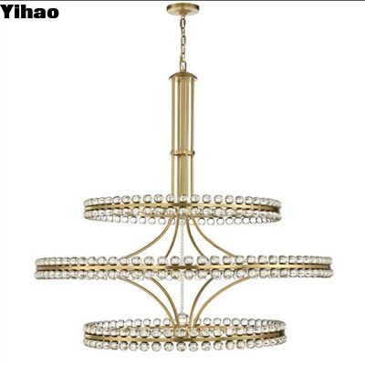 Customizable Design Modern Crystal Chandelier with Adjustable Height and 50000 Hours Lifespan for Hotel and Home