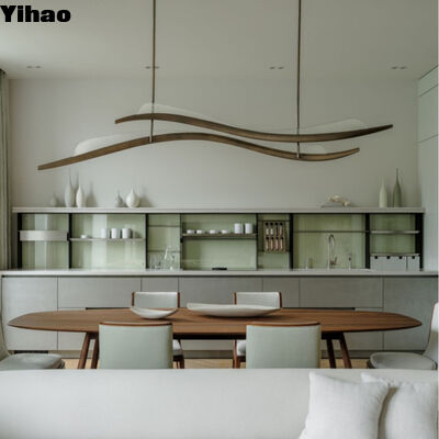 Brass Body Crystal Shade Chandelier with 3500K Warm White LED Pendant Light for High Ceiling Dining Room