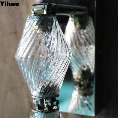 Yihao Modern Handmade Brass Crystal LED Wall Lamp with Warm White 3500K Light for Easy Installation in Hotels and Living Rooms