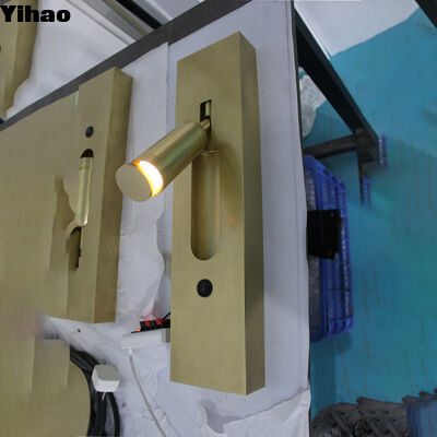 Modern Brass Wall Lamp with 3500K Warm White Light for Living Rooms and Hotels