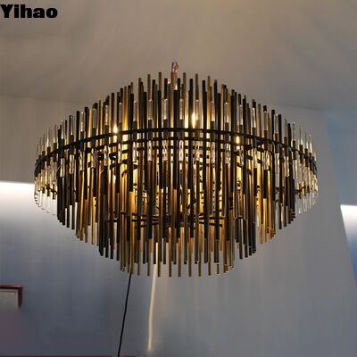 Yihao Direct Sale Pure Handmade Brass Crystal Chandelier with 3-Year Warranty and Customized Color for Living Room