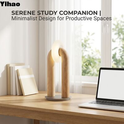 Modern Minimalist U-shaped Wooden Table Lamp with Multi-color LED Lighting for Bedside and Desk